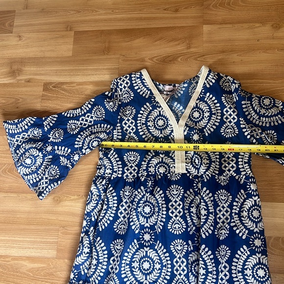 Saiph Lab White and Blue Cotton Dress - Picture 6 of 16